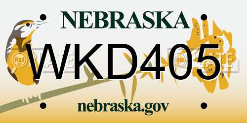 WKD405 Nebraska License Plate
