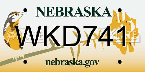 WKD741 Nebraska License Plate