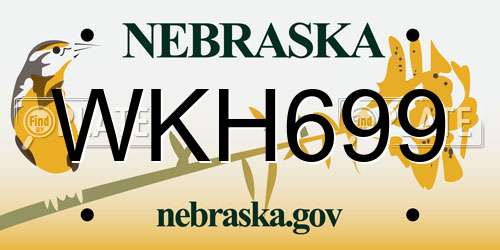 WKH699 Nebraska License Plate
