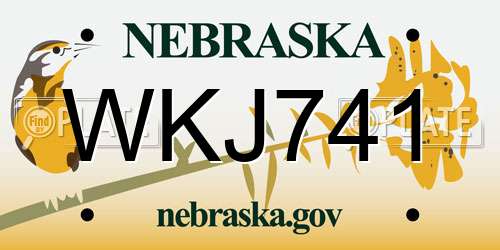 WKJ741 Nebraska License Plate