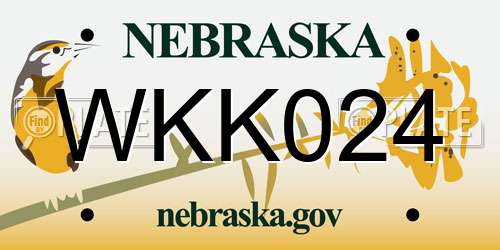 WKK024 Nebraska License Plate