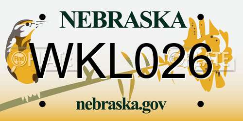 WKL026 Nebraska License Plate