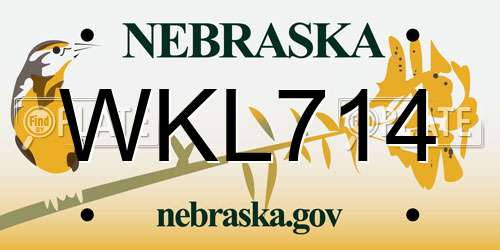 WKL714 Nebraska License Plate