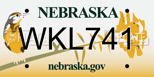 WKL741 Nebraska License Plate
