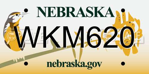 WKM620 Nebraska License Plate