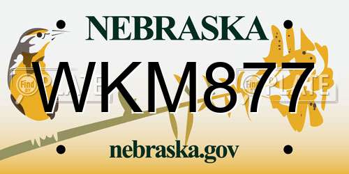 WKM877 Nebraska License Plate