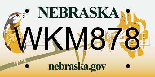WKM878 Nebraska License Plate