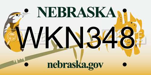 WKN348 Nebraska License Plate