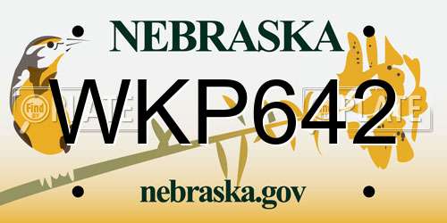 WKP642 Nebraska License Plate