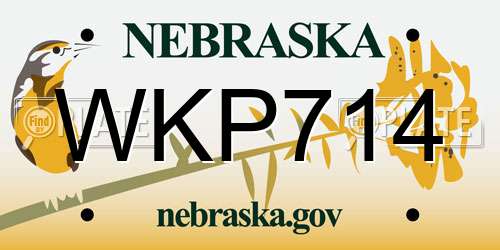 WKP714 Nebraska License Plate
