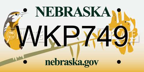 WKP749 Nebraska License Plate