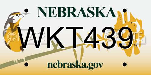 WKT439 Nebraska License Plate