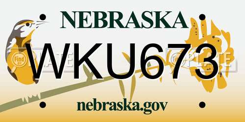 WKU673 Nebraska License Plate
