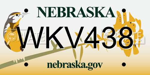 WKV438 Nebraska License Plate