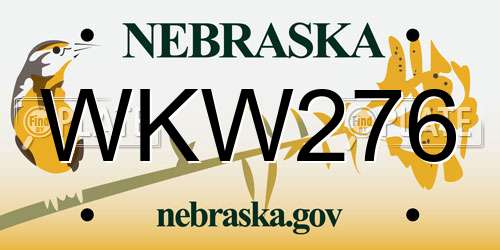 WKW276 Nebraska License Plate