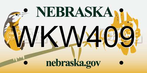 WKW409 Nebraska License Plate