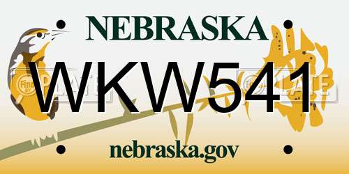 WKW541 Nebraska License Plate