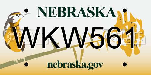 WKW561 Nebraska License Plate