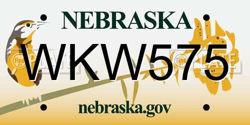 WKW575 Nebraska License Plate