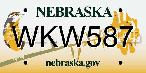 WKW587 Nebraska License Plate