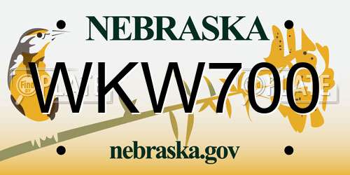 WKW700 Nebraska License Plate