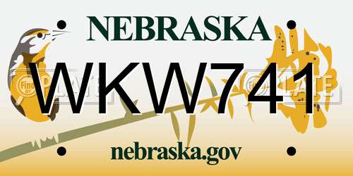 WKW741 Nebraska License Plate
