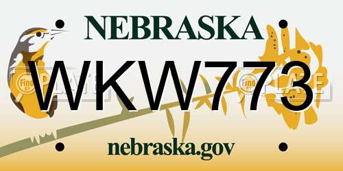 WKW773 Nebraska License Plate