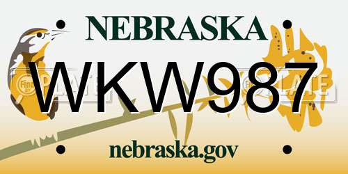WKW987 Nebraska License Plate