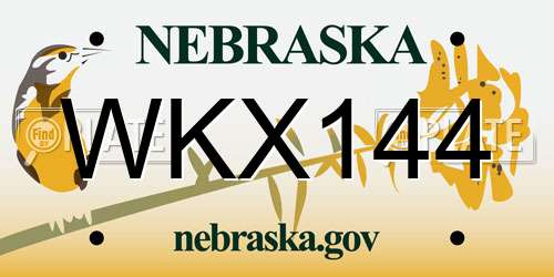 WKX144 Nebraska License Plate
