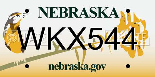 WKX544 Nebraska License Plate