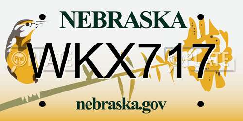 WKX717 Nebraska License Plate