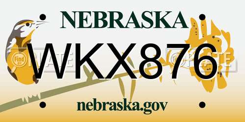 WKX876 Nebraska License Plate