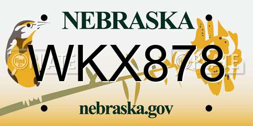 WKX878 Nebraska License Plate