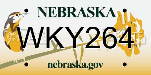 WKY264 Nebraska License Plate