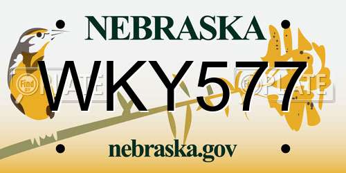 WKY577 Nebraska License Plate