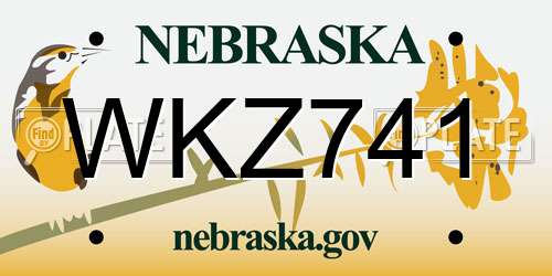 WKZ741 Nebraska License Plate