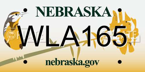WLA165 Nebraska License Plate