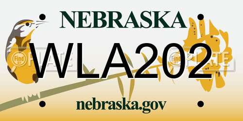 WLA202 Nebraska License Plate