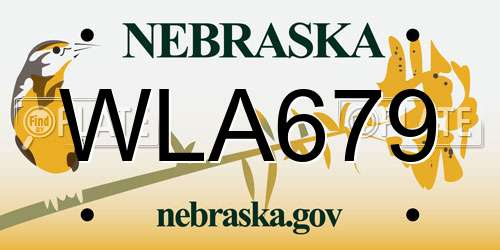 WLA679 Nebraska License Plate