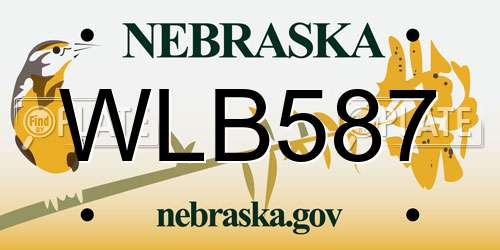 WLB587 Nebraska License Plate