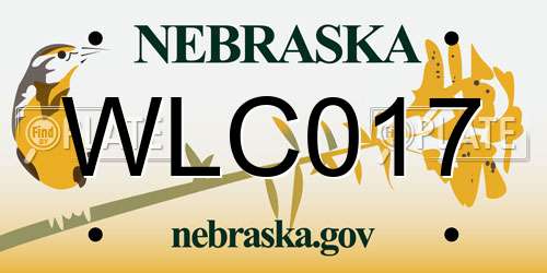 WLC017 Nebraska License Plate