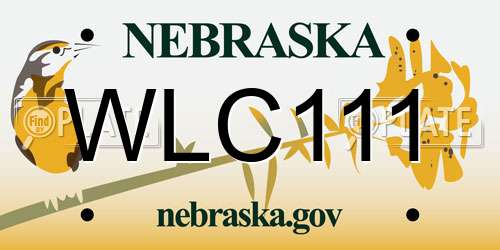 WLC111 Nebraska License Plate