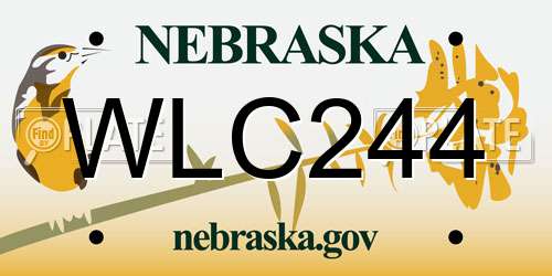 WLC244 Nebraska License Plate