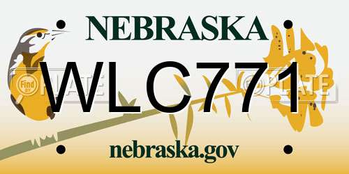 WLC771 Nebraska License Plate