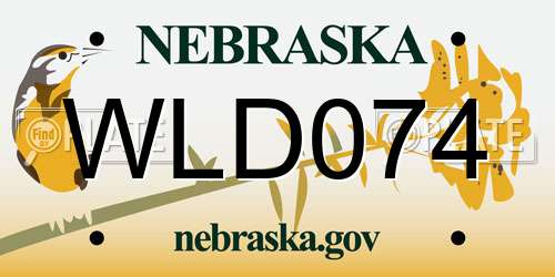 WLD074 Nebraska License Plate