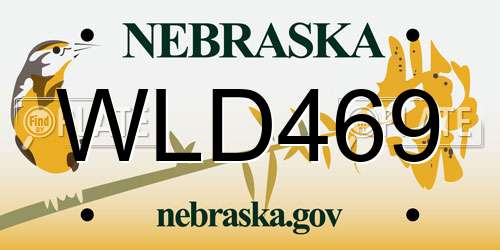 WLD469 Nebraska License Plate
