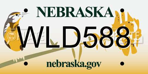 WLD588 Nebraska License Plate