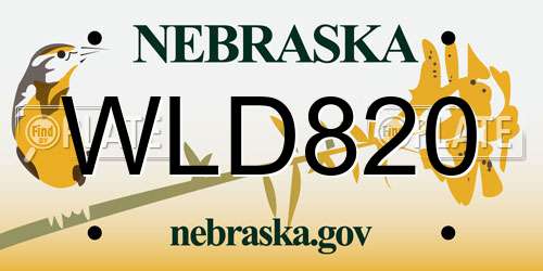 WLD820 Nebraska License Plate