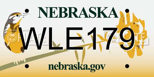 WLE179 Nebraska License Plate