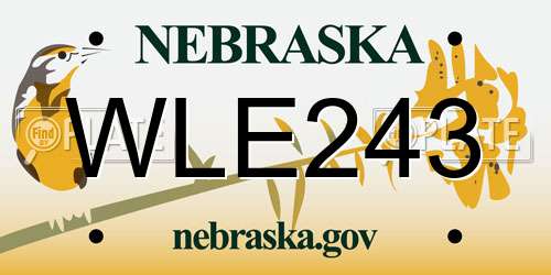 WLE243 Nebraska License Plate